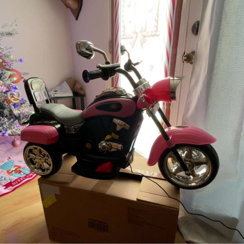 Pink and Black Kids Ride-On Motorcycle